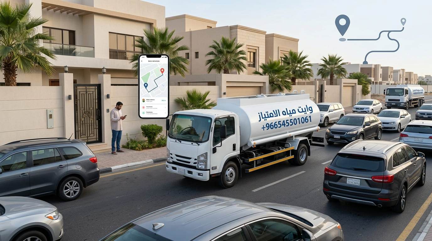 تتبع طلب وايت مياه متأخر عبر تطبيق في جدة